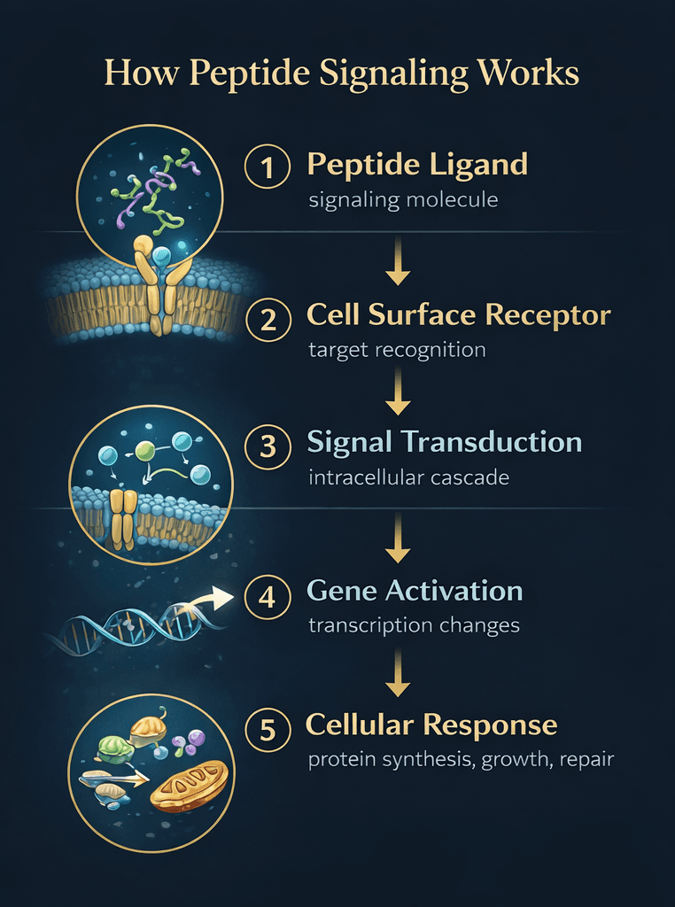 Simplified peptide signaling pathway